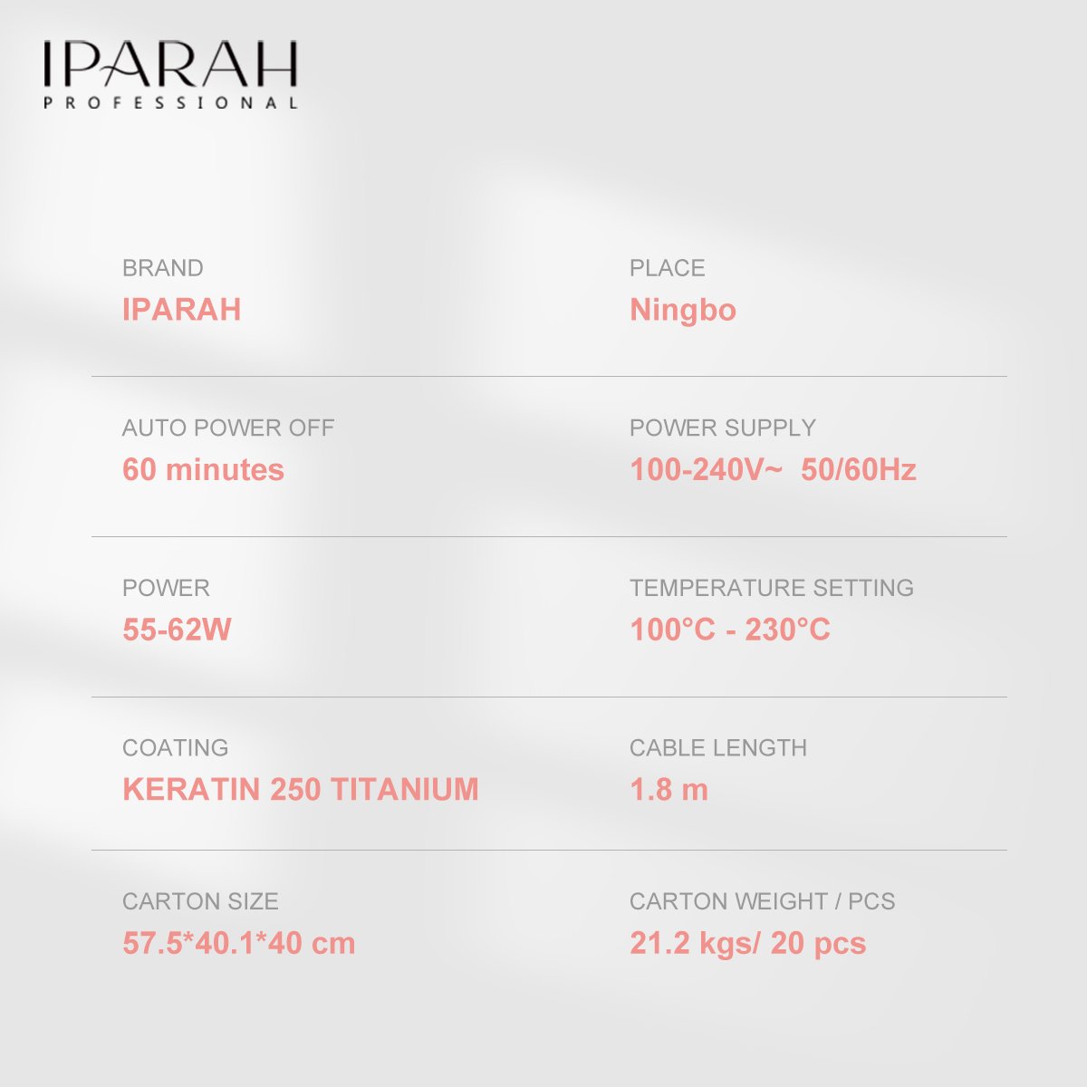 P-104 Hair Straightener Buy Iparah Professional Spec 2