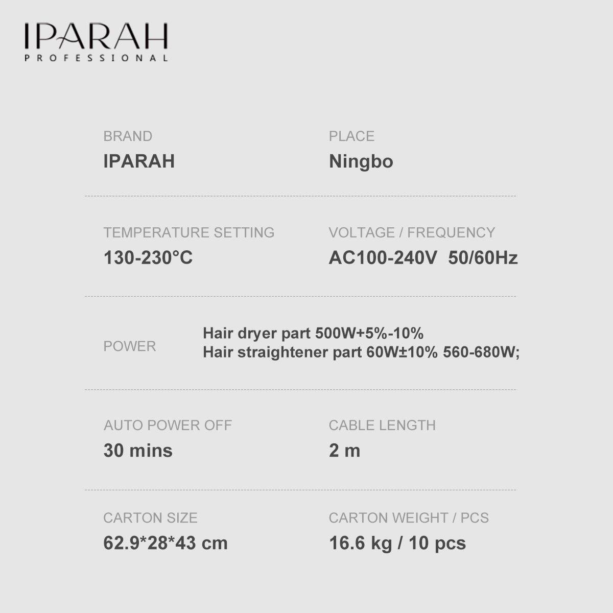P-100 Hair Straightener Buy iparah Professional 8
