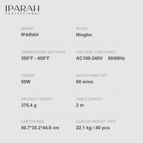 P-123 Hair Straightener Buy Iparah professional 8