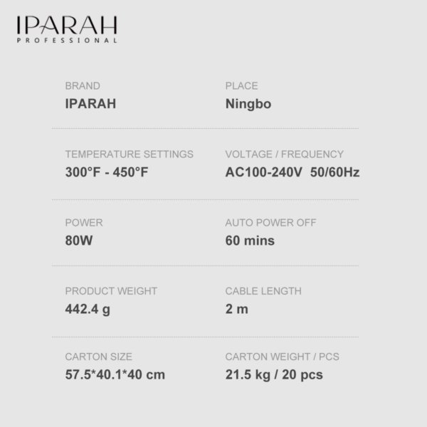 P-125 Hair Straightener buy iparah professional 8