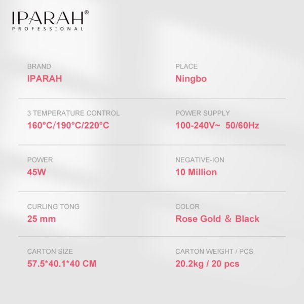 P-201 Hair Curling Iron buy iparah professional 6