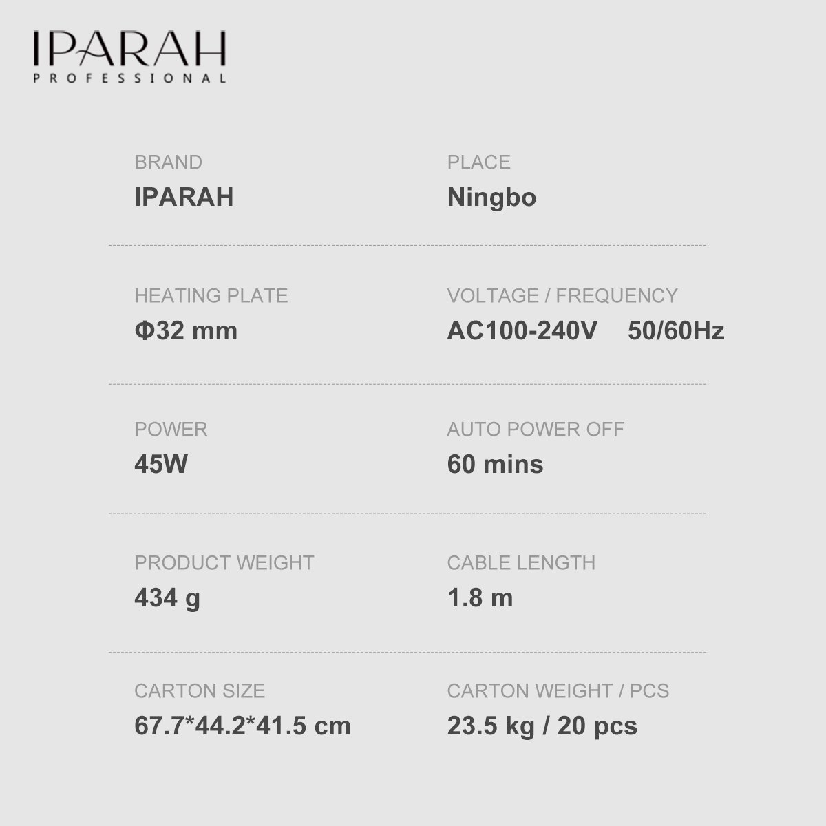 P-280 W Hair Curling Iron buy iparah professional 6