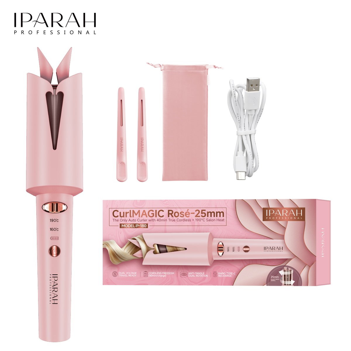 P-180 Cordless Automatic Curling Iron